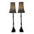 Late 20th Century Skinny Black Plaid Lamps: A Pair For Sale