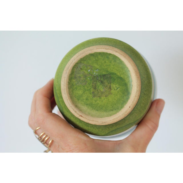 Vintage German Pottery Blue & Green Planter For Sale In Milwaukee - Image 6 of 7