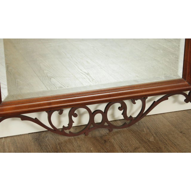 Chippendale Style Mahogany Pierced Fretwork Carved Wall Mirror For Sale - Image 9 of 13