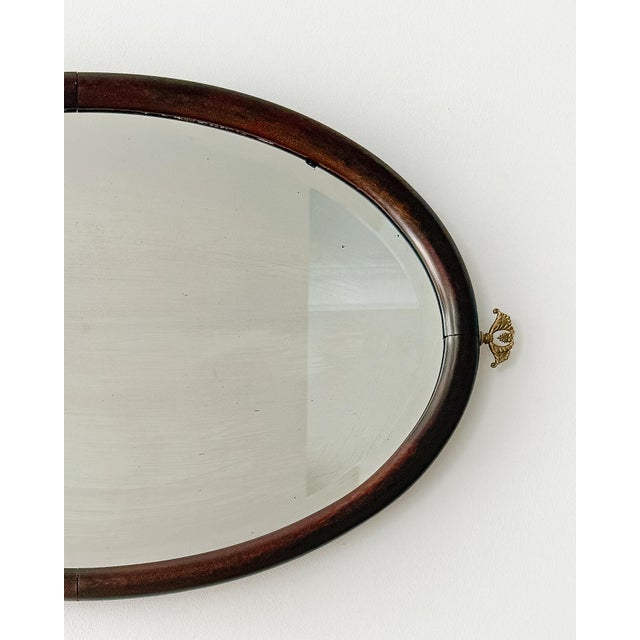 Antique Regency Style Oval Mirror For Sale - Image 4 of 5