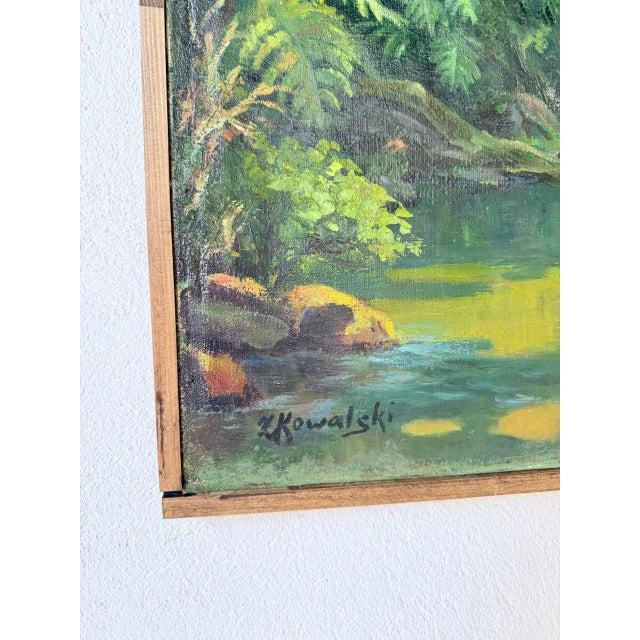 Jungle Forest Landscape, 1960s, Oil on Canvas For Sale - Image 6 of 18
