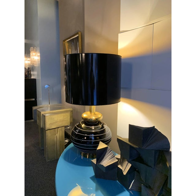 Black Black Murano Glass Table Lamp, Italy, 1970s For Sale - Image 8 of 13