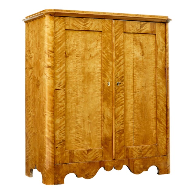 19th Century Swedish Birch Cupboard, 1860s For Sale