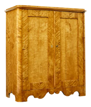 19th Century Swedish Birch Cupboard, 1860s