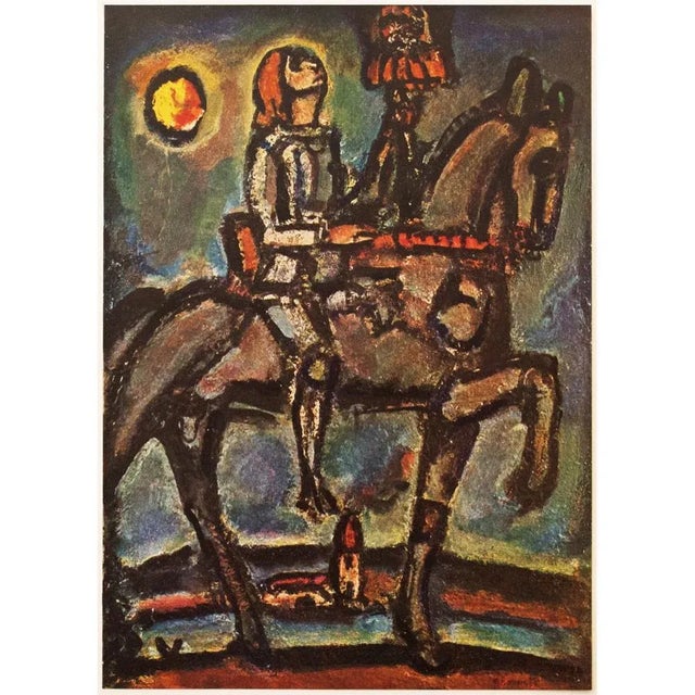 An excellent First Edition period offset lithograph, print, of oil painting "Notre Jeanne" (Our Joan, or Joan of Arc) by...