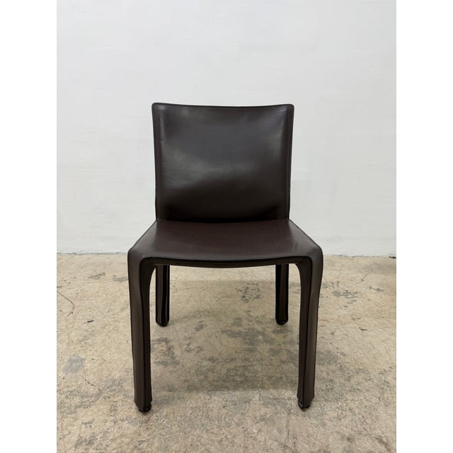Cassina Mario Bellini Cab 413 Brown Leather Dining Chairs for Cassina - Set of Six For Sale - Image 4 of 18