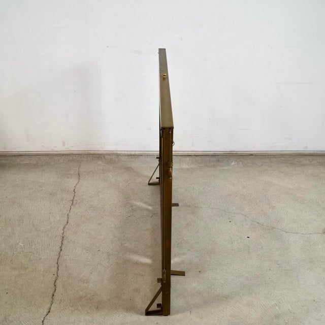 1960’s Hollywood Regency Solid Brass Fireplace Mesh Screen For Sale In Los Angeles - Image 6 of 12