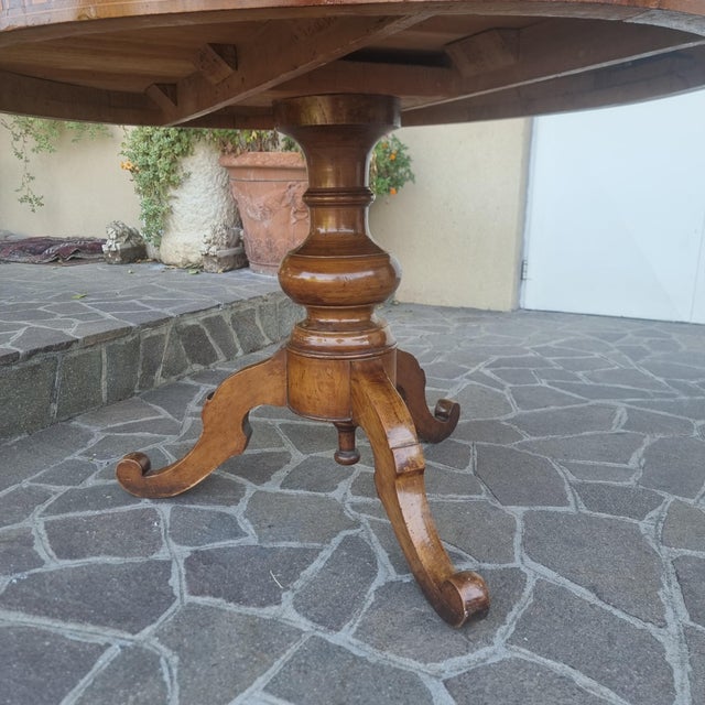 Brown Rolo Table with Inlays, 1850 For Sale - Image 8 of 11