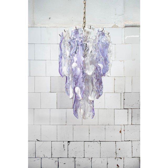 Purple Italian Murano Glass Pendant Lamp from Mazzega, 1970s For Sale - Image 8 of 8