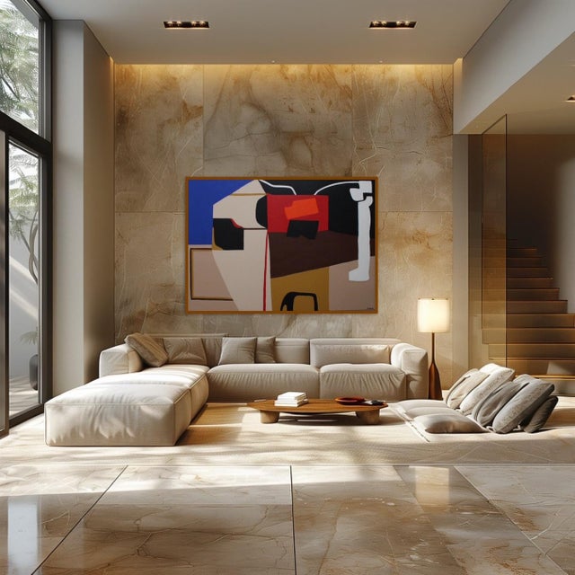 This is an acrylic painting on cotton canvas mounted on a stretcher frame; the edges are painted and the artwork is ready...