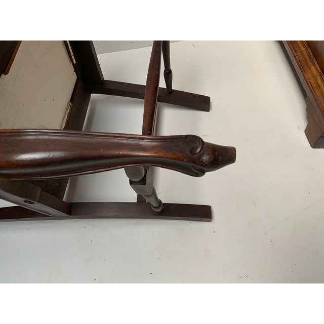 Mid 19th Century Floral Carved Walnut Cabriole Legged Arm Chair For Sale - Image 9 of 10