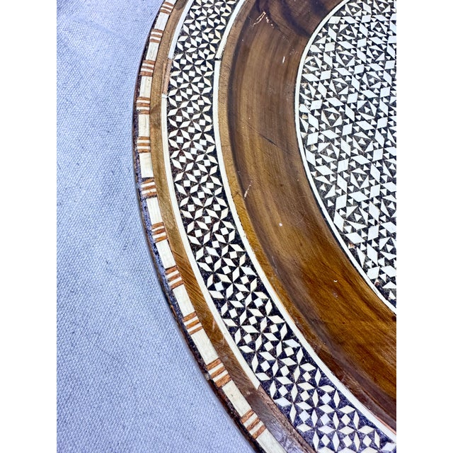 Mid 20th Century Vintage Inlaid Egyptian Decorative Tray For Sale - Image 5 of 6