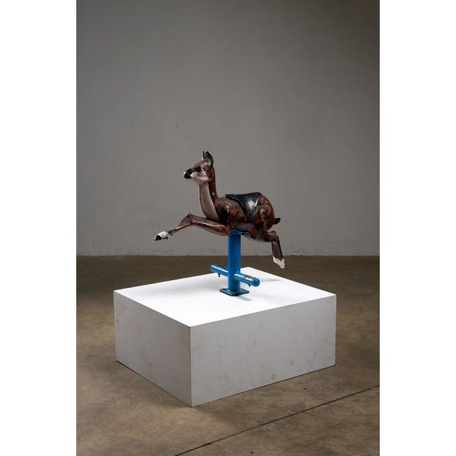Mid-Century Playground Carousel Deer Sculpture with Patina, 1960s For Sale - Image 4 of 6