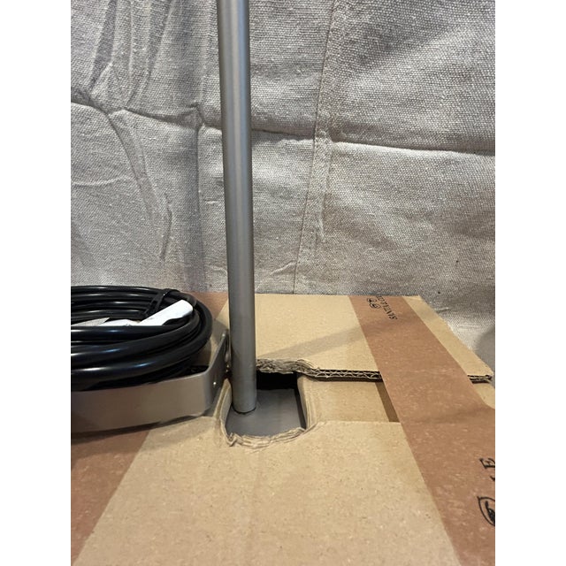 1990s 1990s New Santa & Cole TMD Table Lamp by Miguel Milá - Satin Nickel & Linen-Open Box For Sale - Image 5 of 11