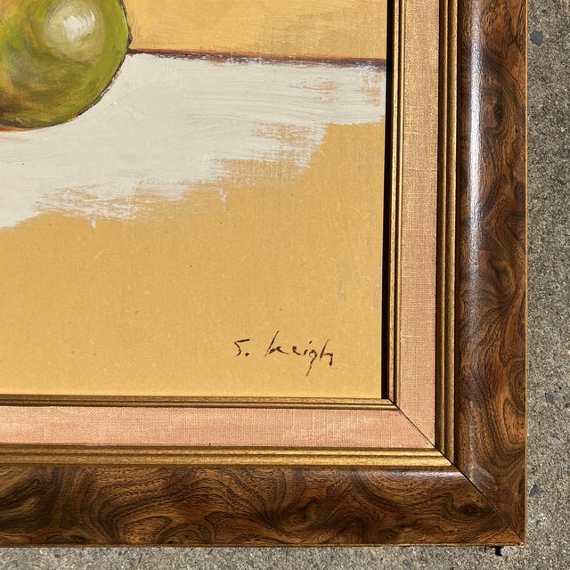 Contemporary Contemporary Original Stephen Heigh Still Life Painting “Granny Smith” Vintage Frame For Sale - Image 3 of 4