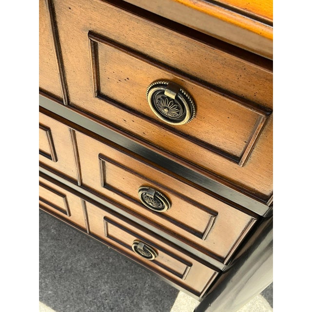 Chocolate Neoclassical Two-Tone Ebonized Wood Dressers – A Pair For Sale - Image 8 of 17