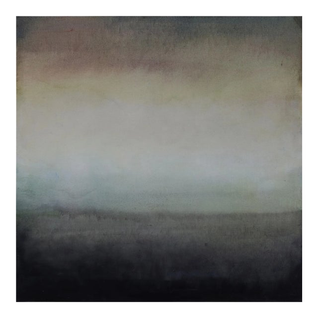 Contemporary Abstract Oil and Mixed Media on Canvas "Stillness at Dusk" by Janise Yntema For Sale