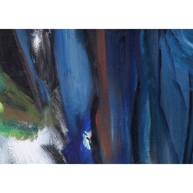 Textile Vertical Abstract With Blue and Green by Catherine Freethy For Sale - Image 7 of 11