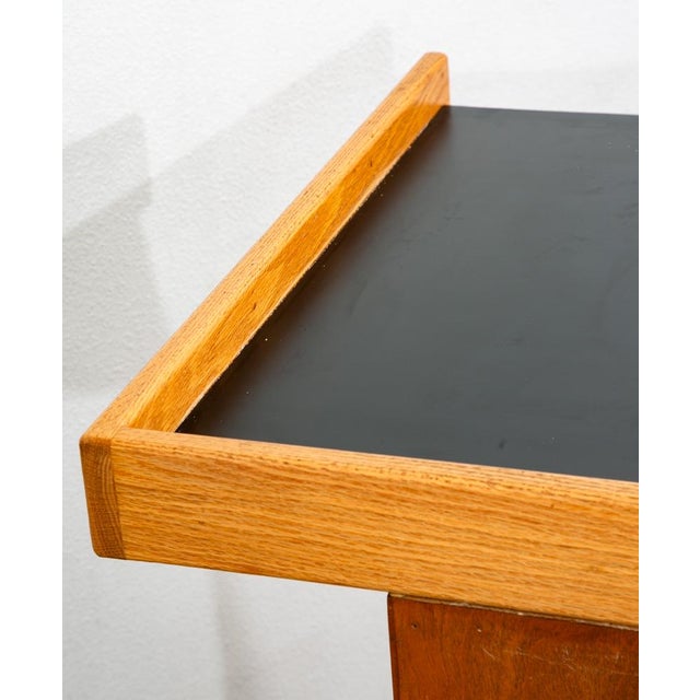 Mid Century Modern Cabinet Custom Bar Liquor White Oak Cabinet Shelves 72" Black For Sale - Image 12 of 12
