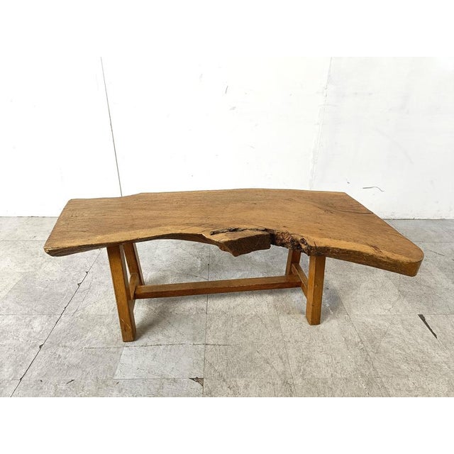 Vintage Brutalist Wooden Coffee Table, 1960s For Sale - Image 4 of 13