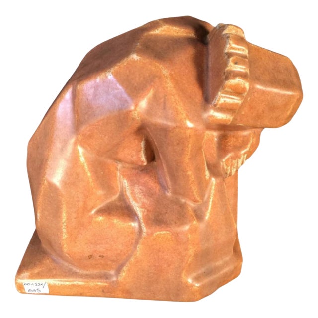 Art Deco Cubist Woman Sculpture by Angelo Hecq & Roger Guerin, 1925 For Sale