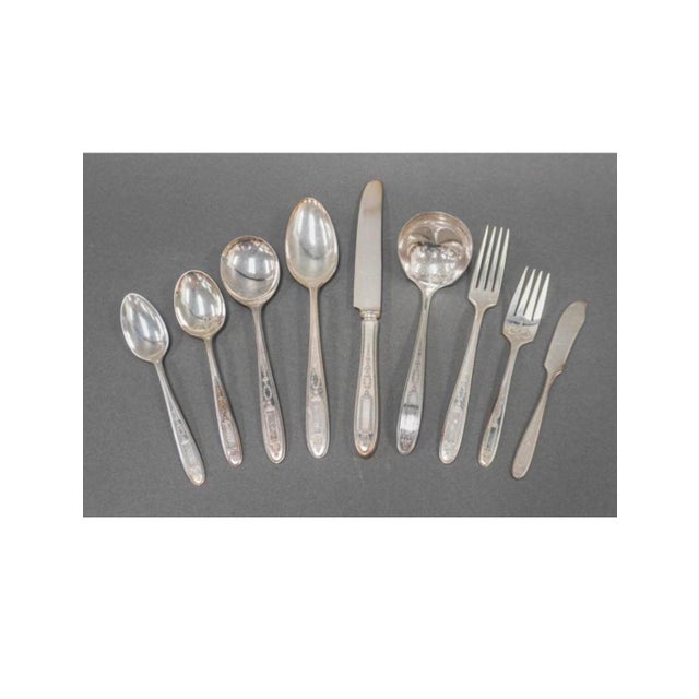 Victorian 1920s 74 Piece Set of Silver-Plated "Grosvenor" Pattern by Community Plate For Sale - Image 3 of 16