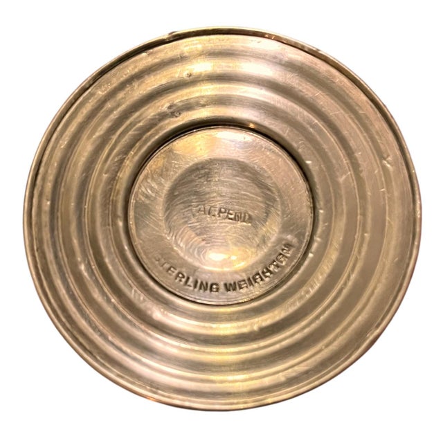 Mid 20th Century Vintage Duchin Salt Shaker Sterling Silver Weighted Glass Edwardian Victorian Formal Industrial Midieval For Sale - Image 5 of 7