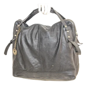 Charles Jourdan Black Leather Satchel Handle Computer Bag