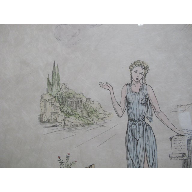 Blue Salvador Dali Signed Stamped Limited Edition Calliope From 9 Muses Lithograph For Sale - Image 8 of 12