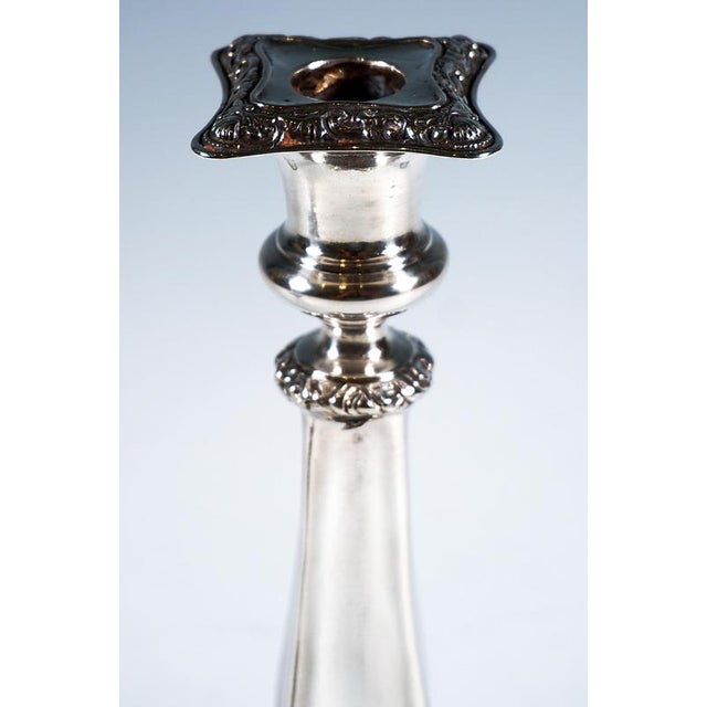 Antique Biedermeier Silver Candleholders, Vienna, Austria, 1840s, Set of 2 For Sale - Image 4 of 9