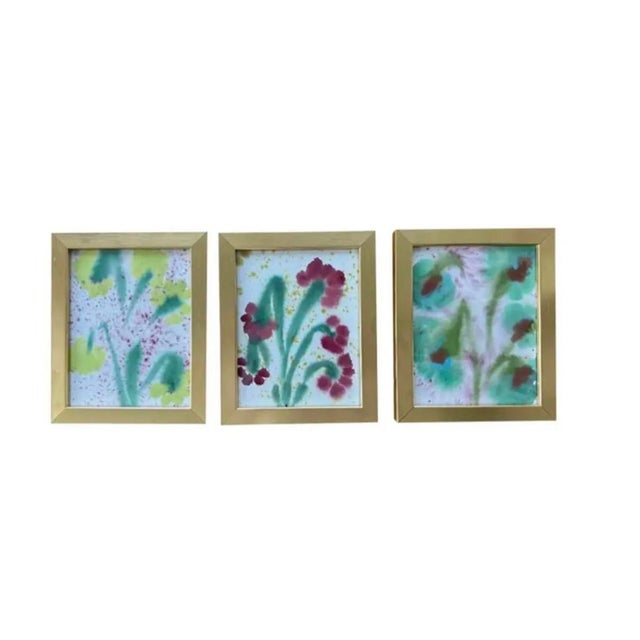 Contemporary 2025 Original Melvin G Fiori Watercolor Flower Painting (Original Series Sold Out) in Custom Frame For Sale - Image 3 of 4