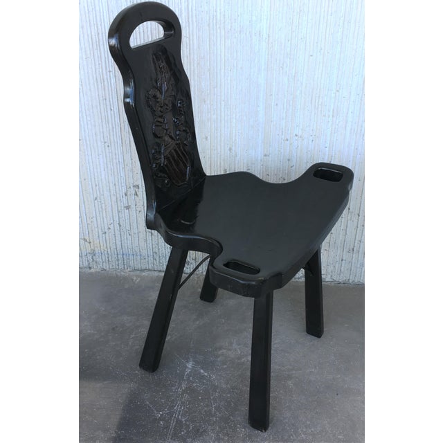 About Vintage Spanish Sgabello carved side chair or stool depicting the "Valencia" shield This chairs come from a Monte...