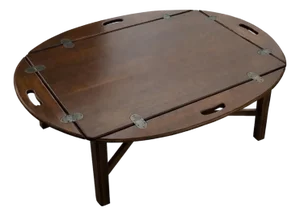 Late 20th Century Mahogany-Tone Butler Tray Coffee Table