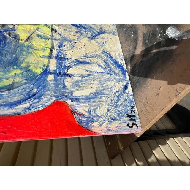 Abstract Expressionism Scott Harper Mixed Media Painting titled “Blueful.” 30 x 40 2024 For Sale - Image 3 of 5