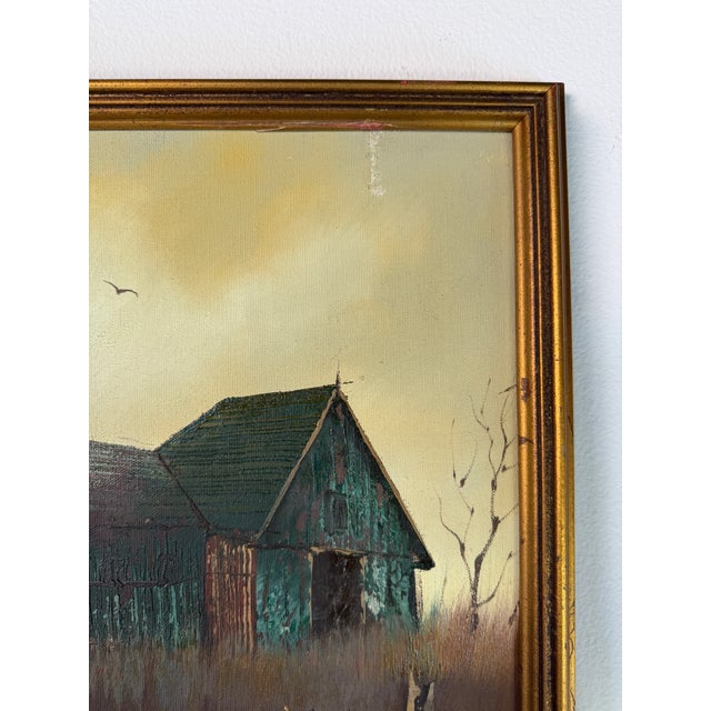 1970s Vintage Lee. Sound Impressionist Landscape Oil Painting on Canvas – Framed For Sale In Miami - Image 6 of 16