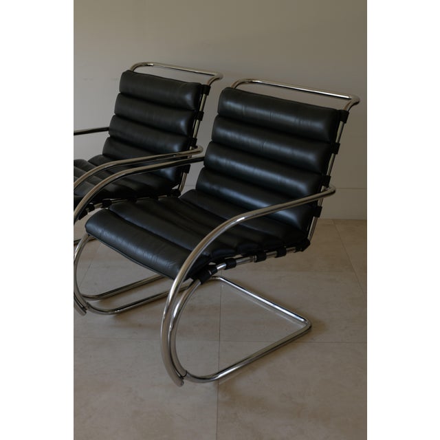 1980s Attributed Mies Van Der Rohe Mr248LC Lounge Chairs for Knoll International, 1985 For Sale - Image 5 of 6