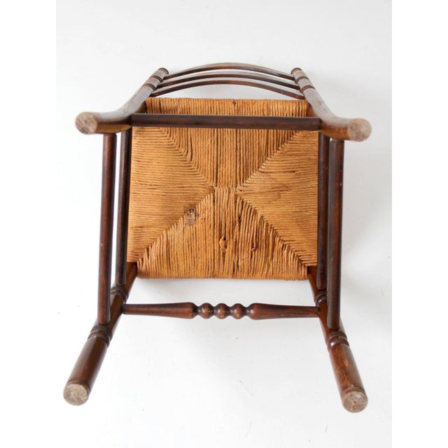 Vintage 1930s Tell City Rush Seat Ladder Back Chair For Sale - Image 16 of 17