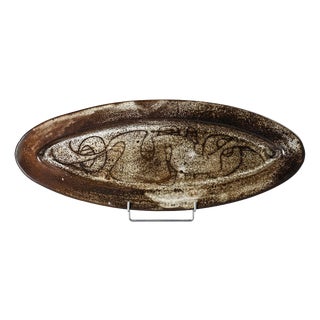 Large Ceramic Platter from Michel Anasse, France, 1960s For Sale