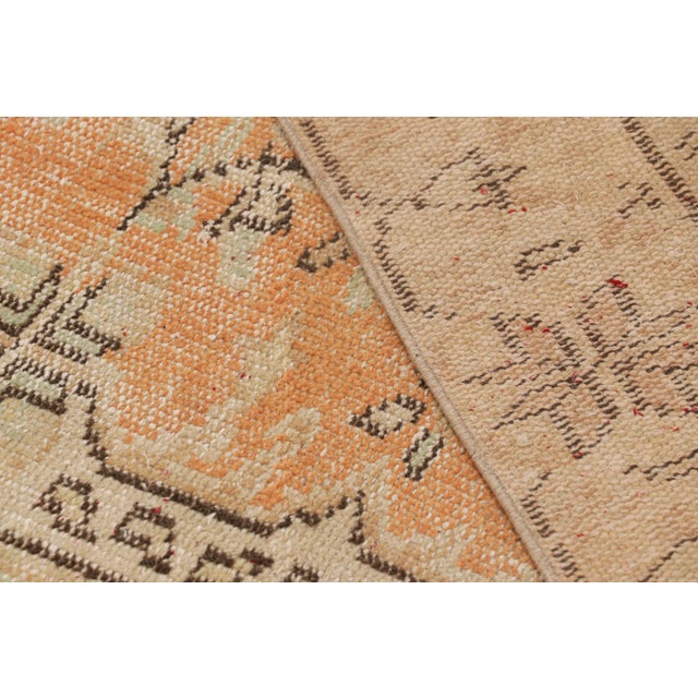 Textile Vintage Turkish Rug in Orange With Beige Medallion, From Rug & Kilim For Sale - Image 7 of 8