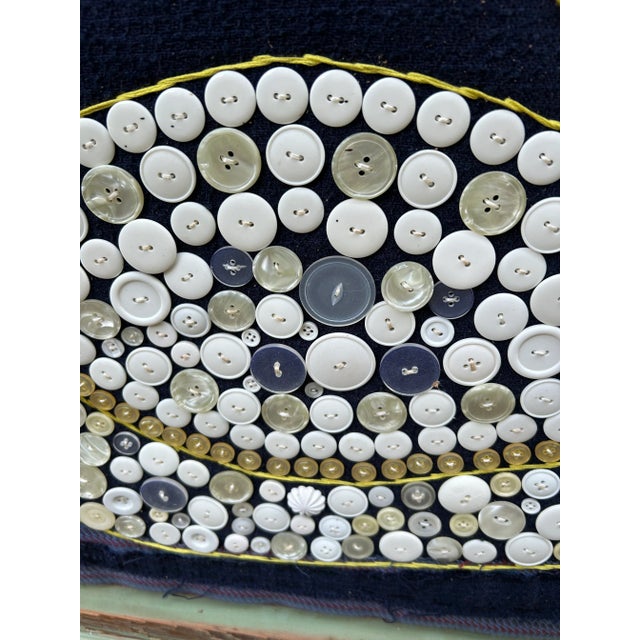 Folk Art Swan Folk Art With Buttons by Maine Artist Mary Teeter For Sale - Image 3 of 10