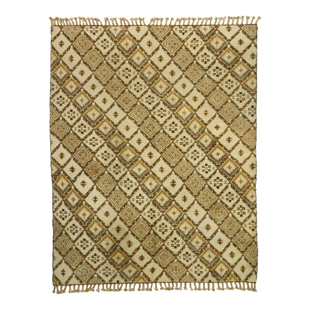 Vintage Rabat Moroccan Rug, 11'09 X 14'08 For Sale