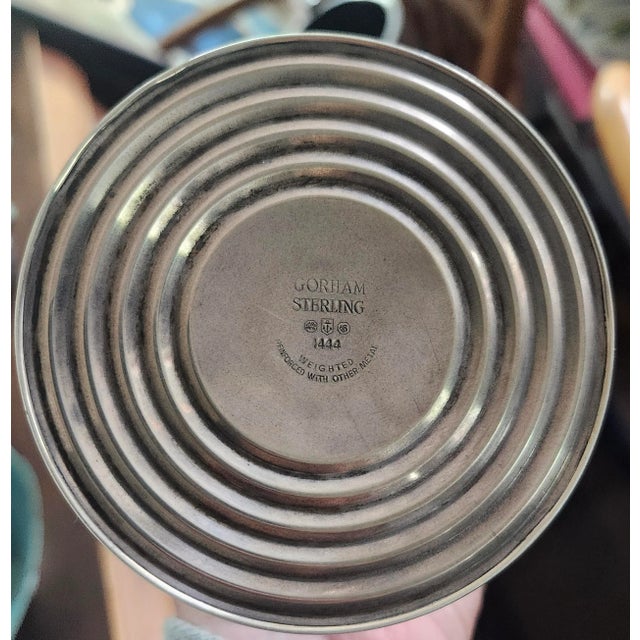 Vintage Gorham Footed Vases Turquoise and Sterling Silver-a Pair For Sale - Image 9 of 12