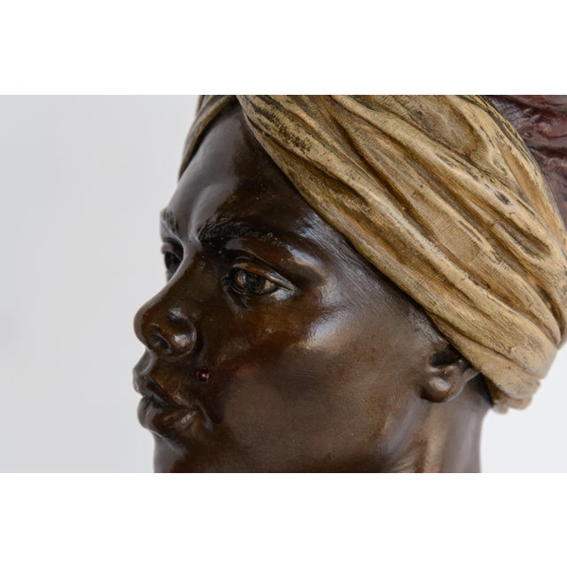 Glass Early 20th Century Figure Lamp With Art Glass Shade For Sale - Image 7 of 12