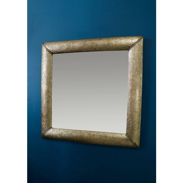 Moroccan Brass Metal Arabesque Mirror For Sale - Image 4 of 4