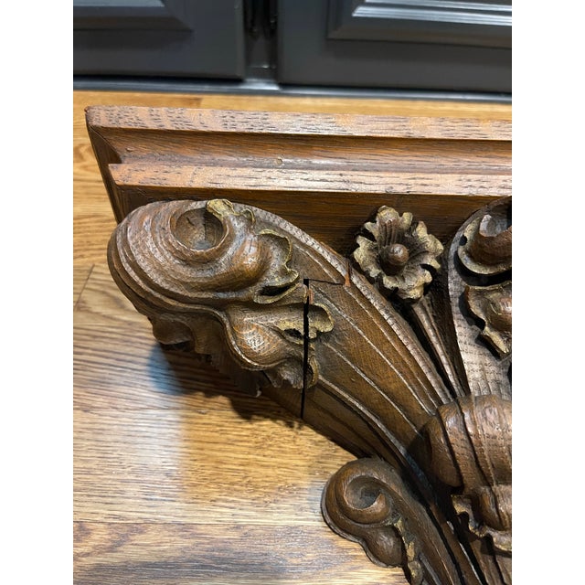 Mid 20th Century Intricate Carved Wood Fleur De Lis Architectural Salvage Wall Piece For Sale - Image 5 of 11
