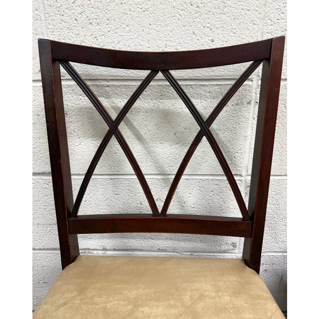 Vintage Hepplewhite Style Sheraton Revival Traditional Mahogany Dining Chairs For Sale - Image 9 of 10