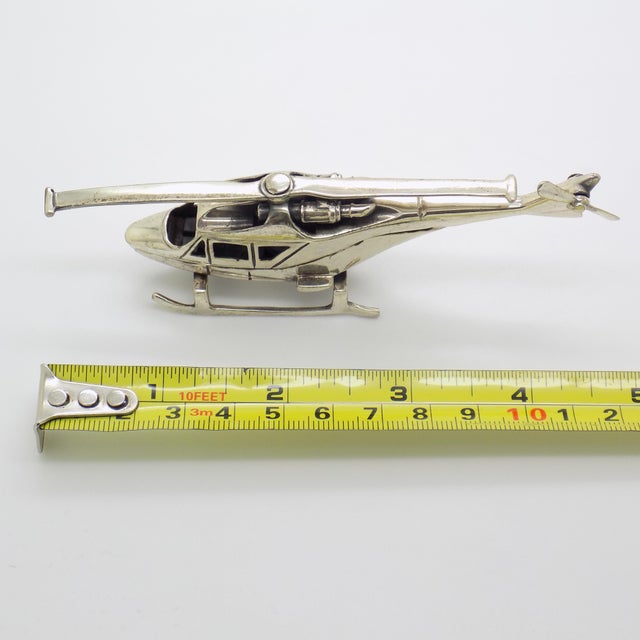 Vintage Italian Handmade Sterling Silver 925 Soldier Helicopter, 1980s For Sale - Image 13 of 14