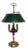 19th Century French Bouillotte Lamp with Green Tole Shade For Sale