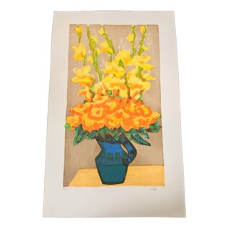 Gernot Kissel, Flowers, 1970s, Lithograph For Sale