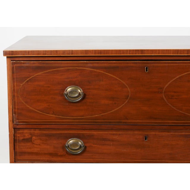 Wood English Georgian Mahogany Secretary Chest With Fall-Front Writing Surface, C. 1790–1810 For Sale - Image 7 of 13